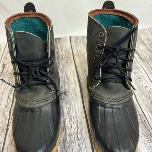 Sorel Women's Short Duck Boots Waterproof Grey Gray Black Tan 6 Canada Snow Rain - Picture 10 of 11